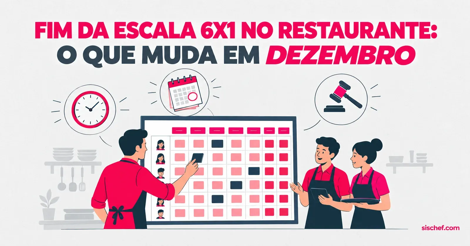 Dono de restaurante reorganiza o quadro de escala da equipe, marcando duas folgas por semana