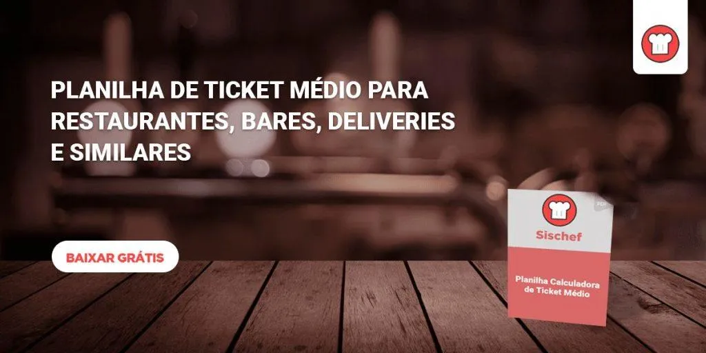 planilha ticket médio para restaurantes e deliverys