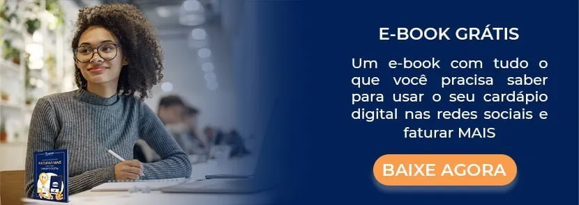 Banner com botão para baixar o e-book Cardápio digital