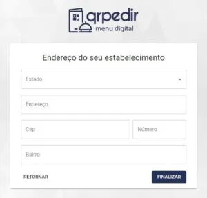 cadastro de produtos