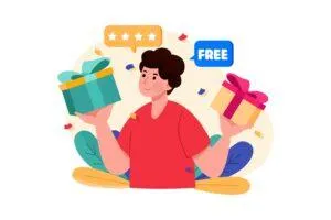cliente carregando presentes de promoções