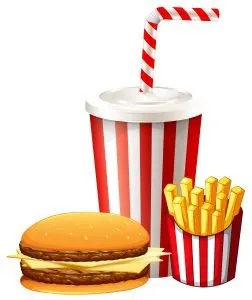 Batata frita, refrigerante, e hamburguer do mcdonalds