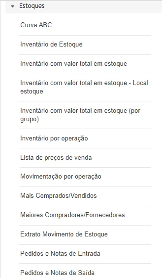 relatórios de estoque para restaurantes