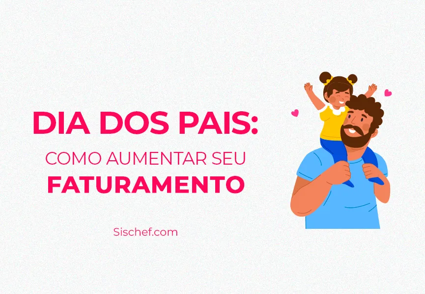 Capa com fundo branco e letras rosa. Com uma imagem em vetor de um pai com a filha nos ombros.