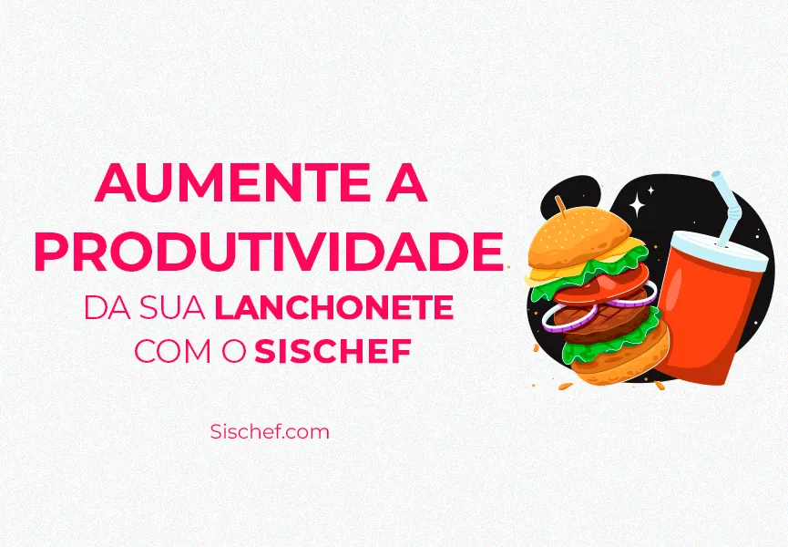 Capa com fundo branco, com letras rosa, com imagem em vetor de um hamburguer e um copo de refrigerante com canudo.